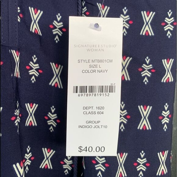 Signature Studio Open Shoulder Blue Dress L NWT - Picture 4 of 4